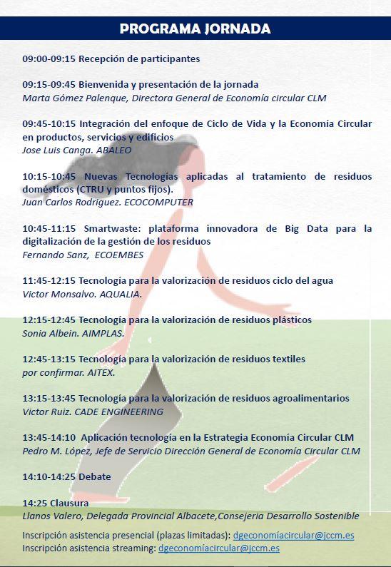 Jornadas Tecnología y Economía Circular. Junta de Comunidades de Castilla-La Mancha Jornadas Tecnología y Economía Circular. Junta de Comunidades de Castilla-La Mancha