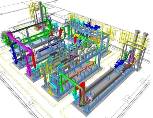 Fig. Modelo 3D (maqueta inteligente). Estación De regulación de Gas.