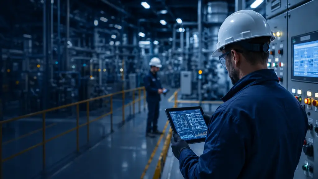 Sala de control en una planta industrial